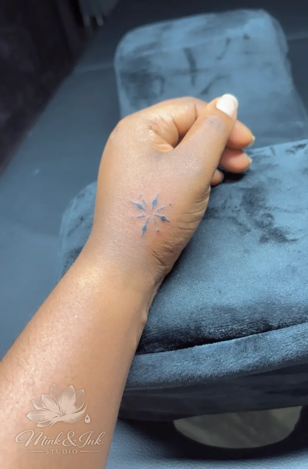 Tattoo work: fine-line wrist design
